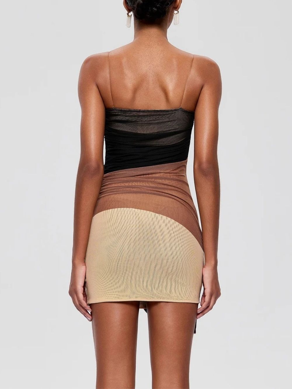 Fumiyo Spaghetti Crystal Mesh Mini Dress - OWNCI