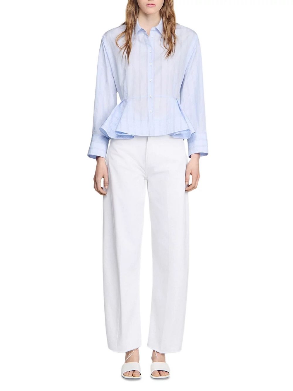 Striped Peplum Shirt - OWNCI