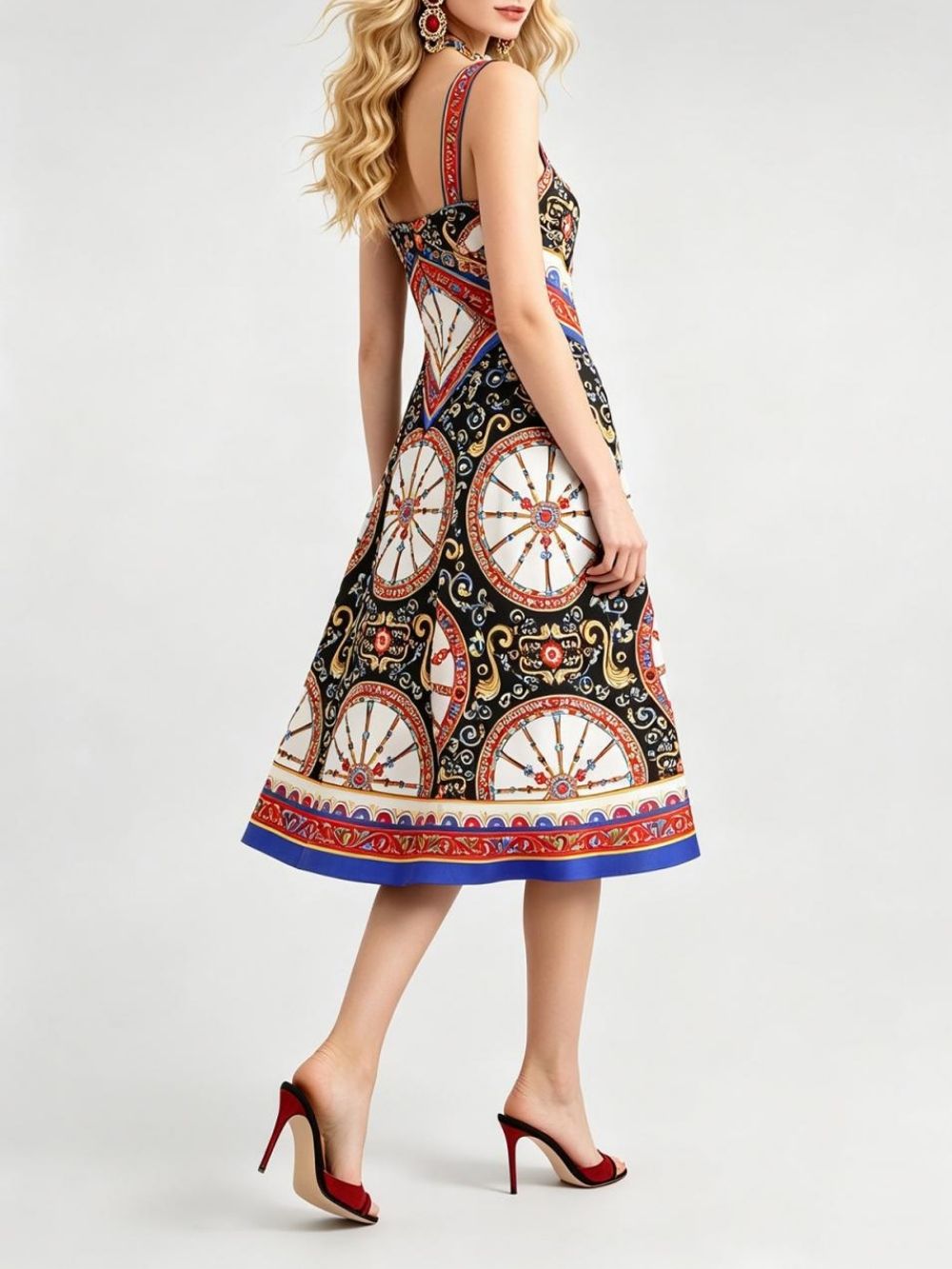03745fe7bd741dbb52990e3d28e938f1 Manami Strappy Printed Midi Dress