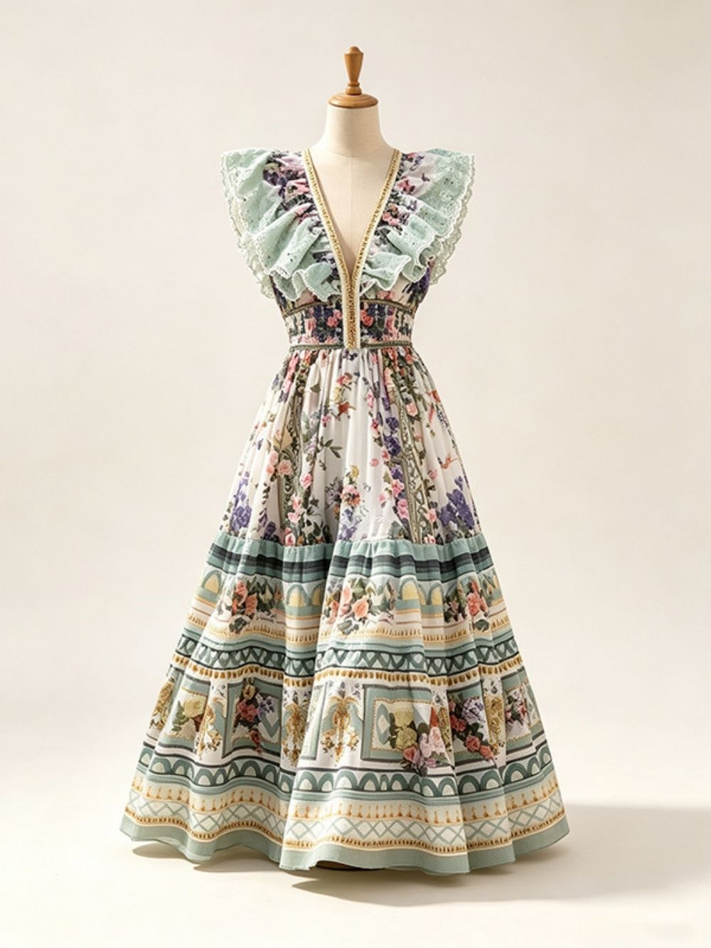 Marja V-Neck Printed Maxi Dress - OWNCI Marja V-Neck Printed Maxi Dress - OWNCI