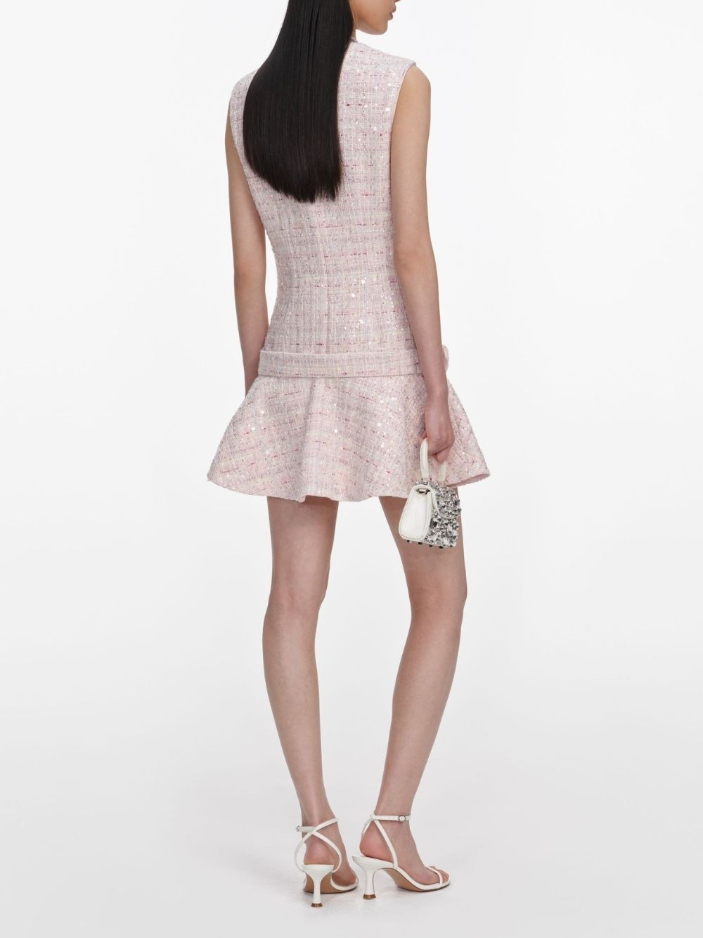 Pink Sequin Belted Mini Dress - OWNCI
