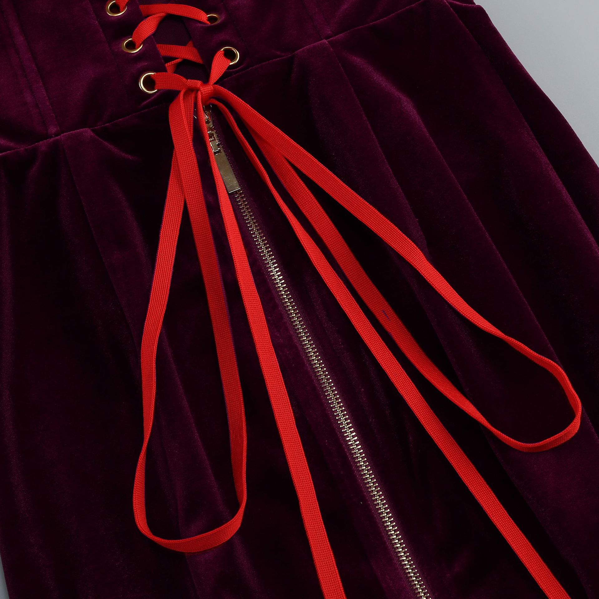 Maston Fuchsia Corset Velvet Maxi Dress With Gloves - OWNCI Maston Fuchsia Corset Velvet Maxi Dress With Gloves - OWNCI