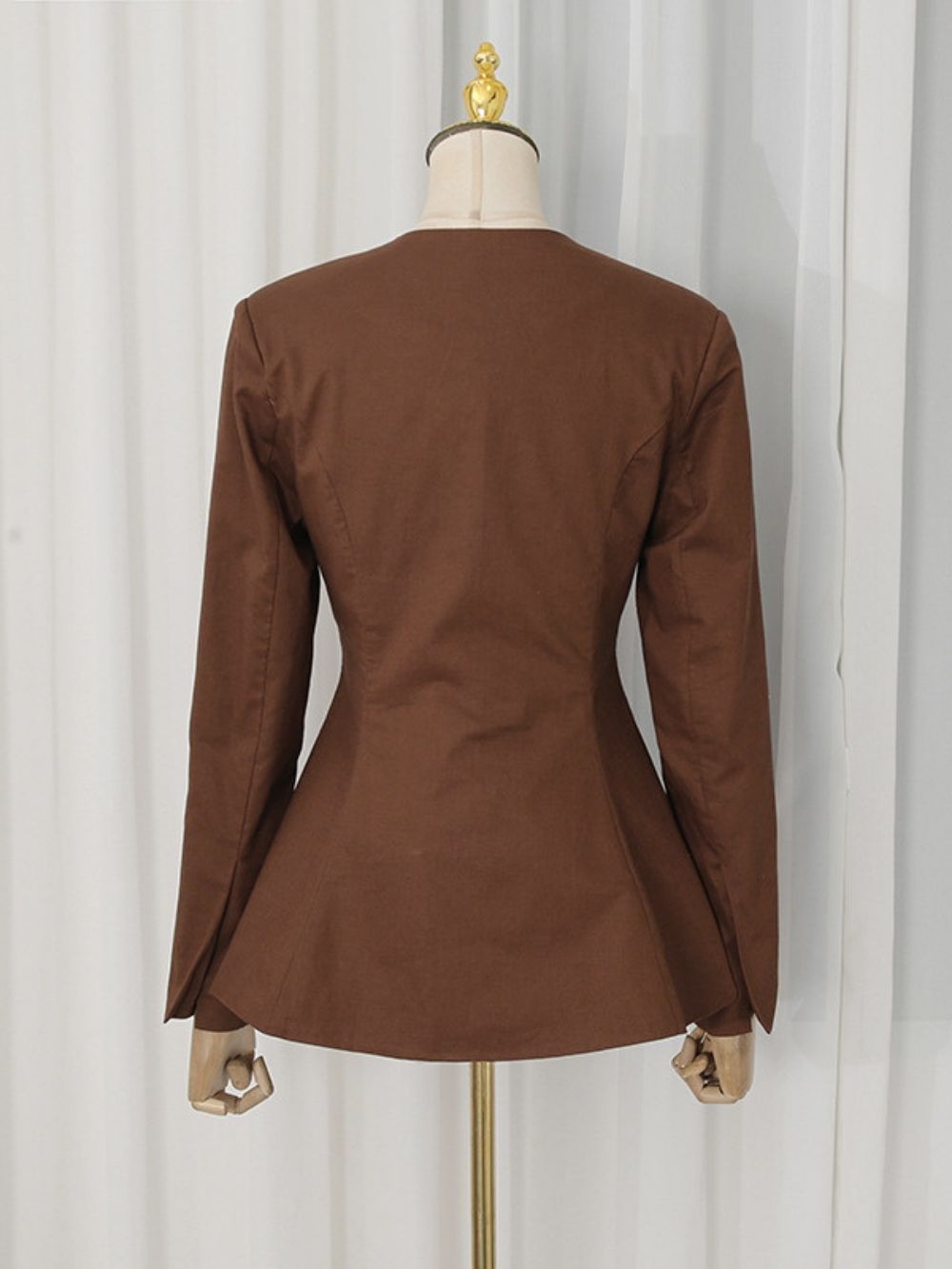 08cbc3f1ee8790e76af5d7538c8bd5f9 Mari Coffee Blazer & Skirt Set