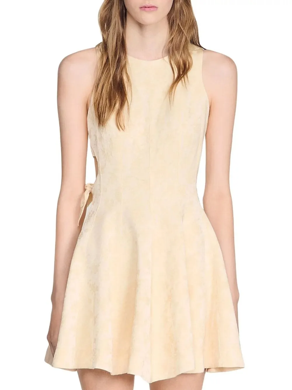 Short Floral Jacquard Dress - OWNCI Short Floral Jacquard Dress - OWNCI