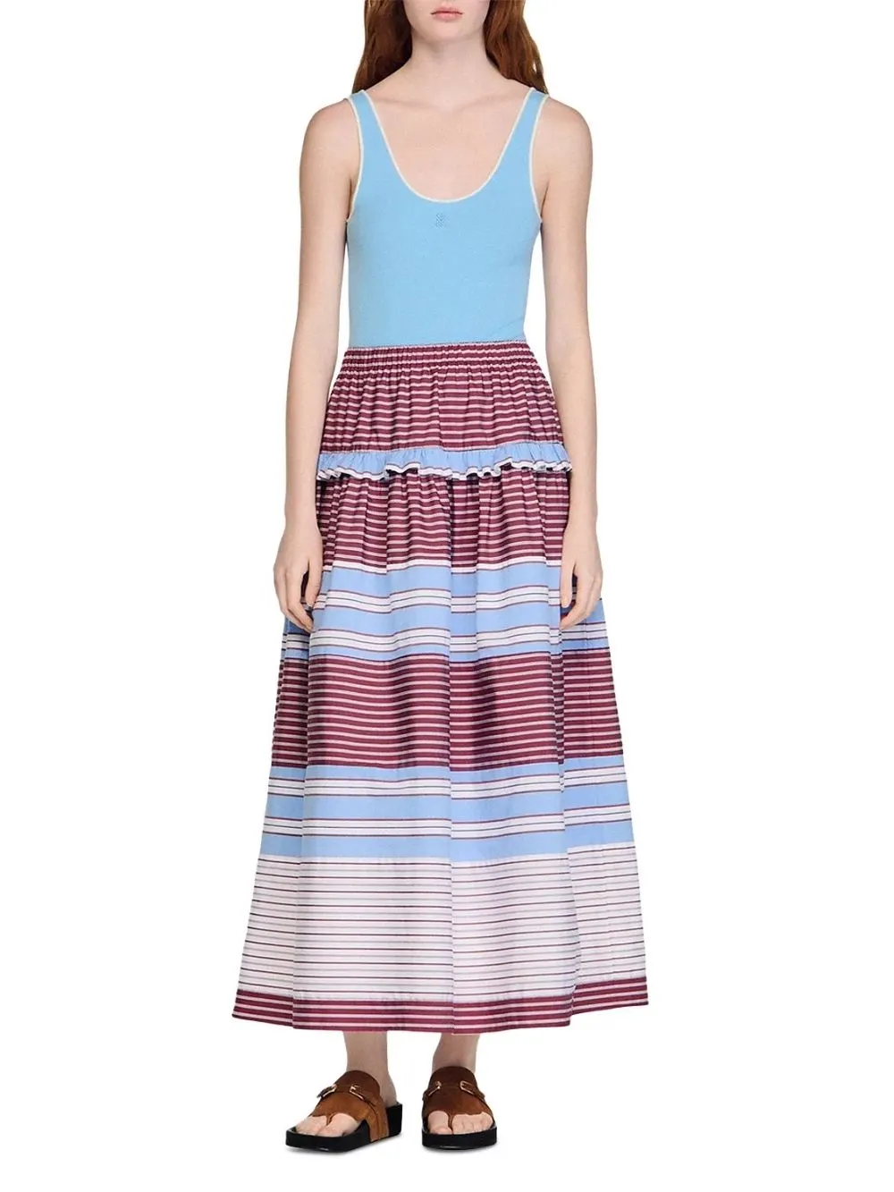 Long Striped Cotton Skirt - OWNCI Long Striped Cotton Skirt - OWNCI