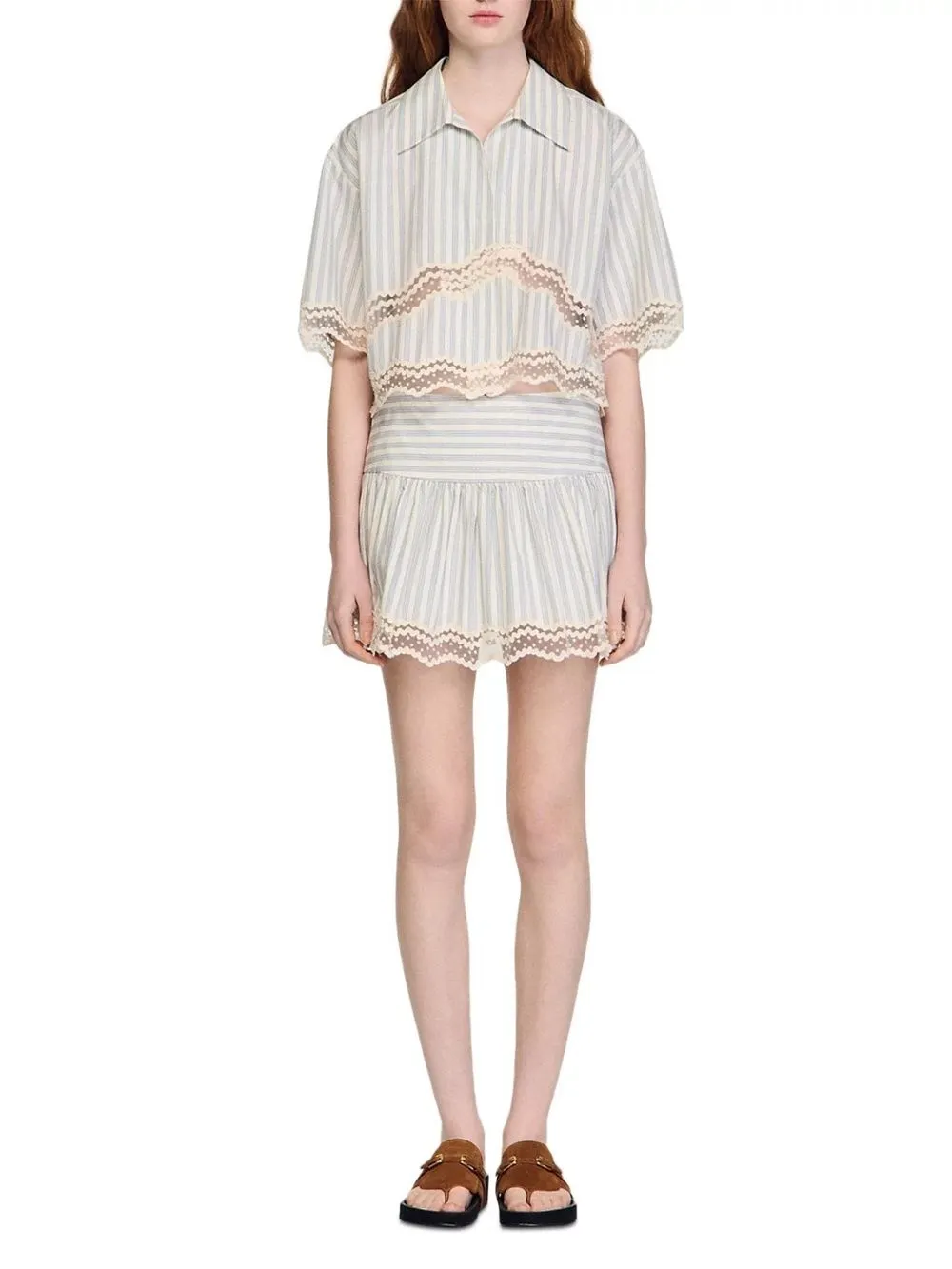 Striped Cotton Skort - OWNCI Striped Cotton Skort - OWNCI