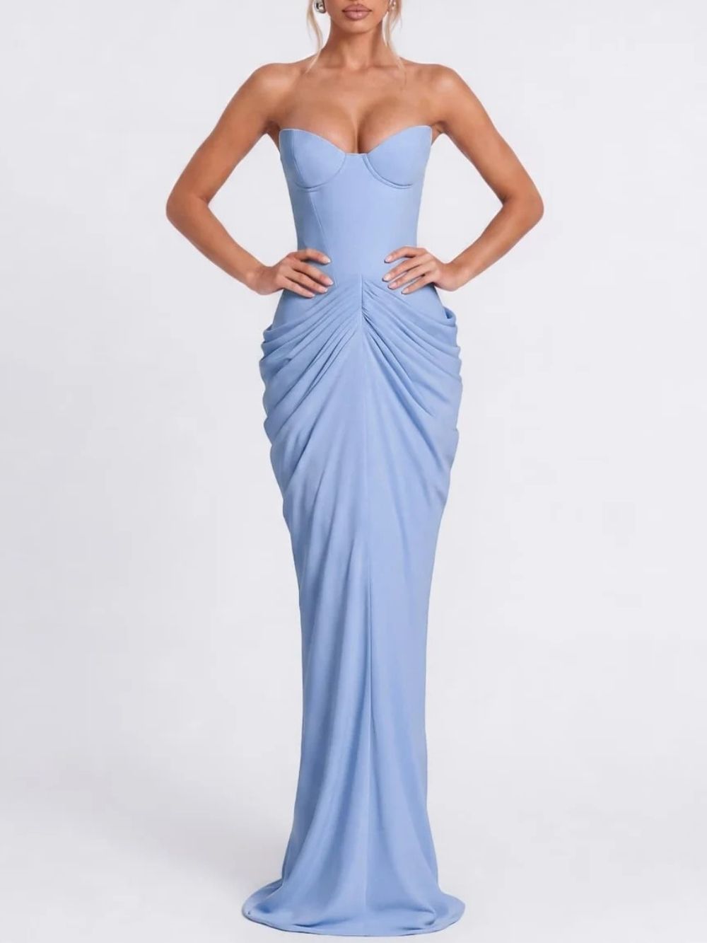 Wensor Strapless Ruched Maxi Dress - OWNCI Wensor Strapless Ruched Maxi Dress - OWNCI