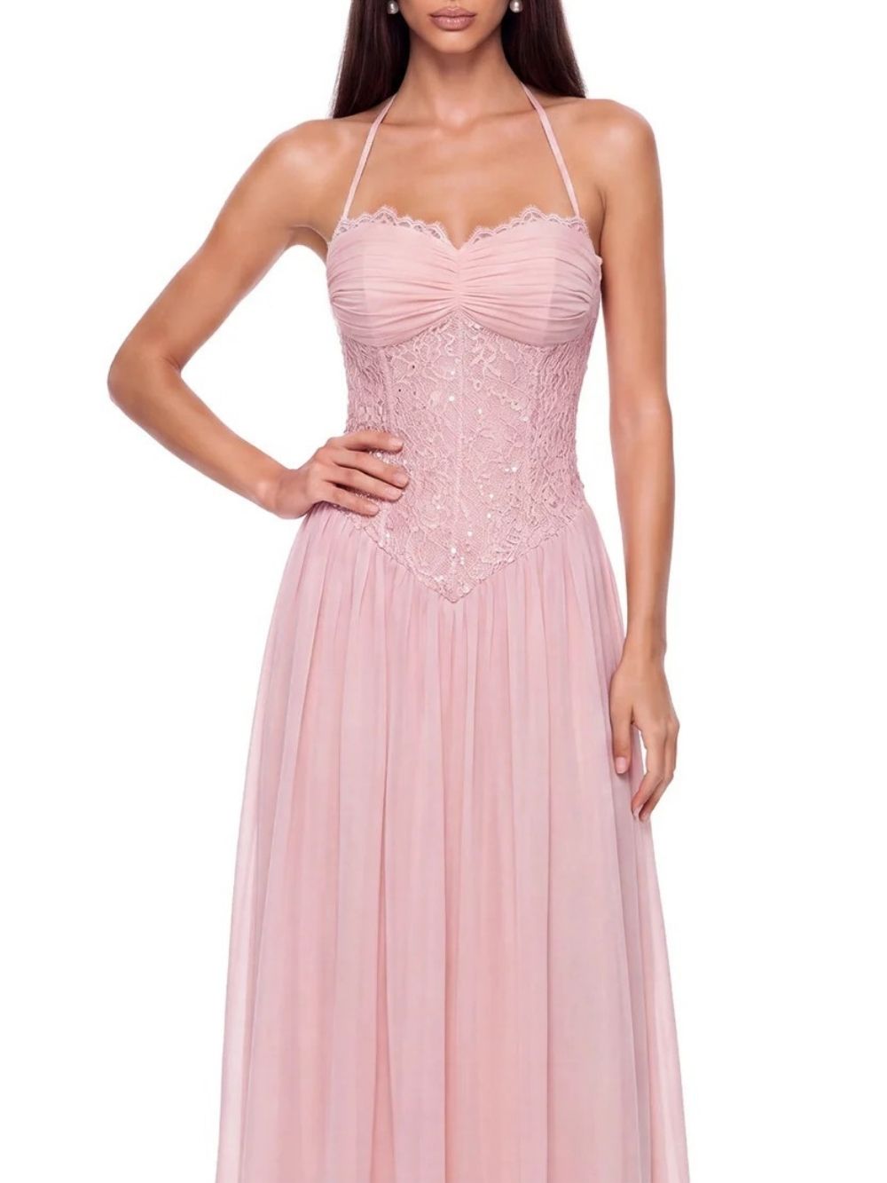 Neskor Halterneck Lace Maxi Dress - OWNCI Neskor Halterneck Lace Maxi Dress - OWNCI