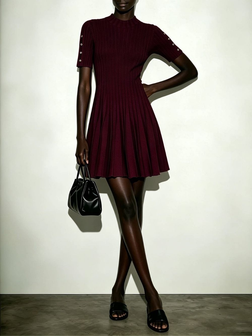 16bcccf04e5a4fd150d3d86cf9b1fb92 Mariluz Wine Knit Mini Dress