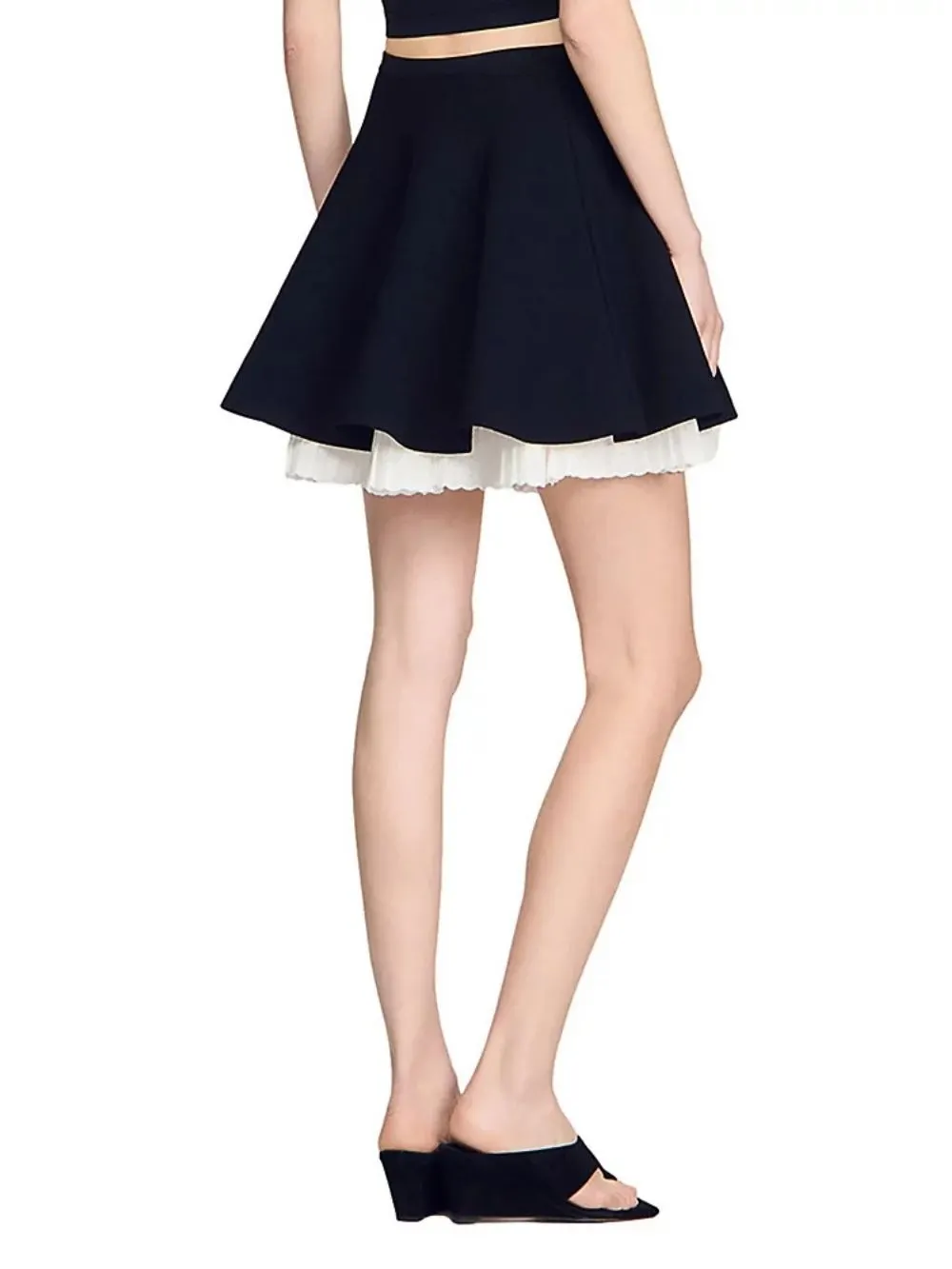Two Tone Knit Skater Skirt - OWNCI