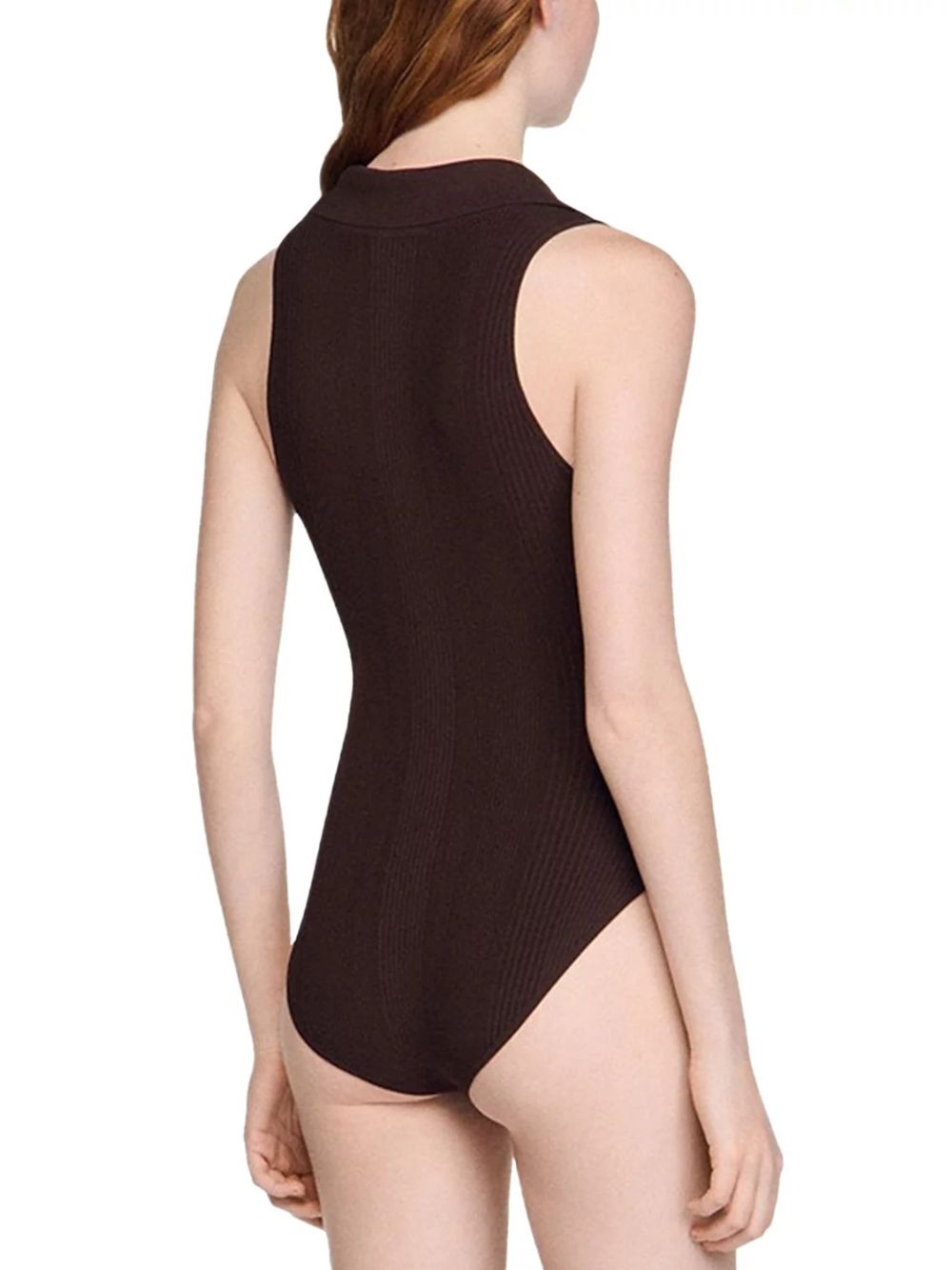 Ribbed Knit Polo Bodysuit - OWNCI Ribbed Knit Polo Bodysuit - OWNCI