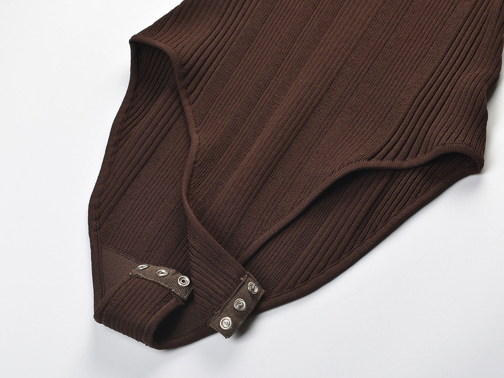 Ribbed Knit Polo Bodysuit - OWNCI Ribbed Knit Polo Bodysuit - OWNCI