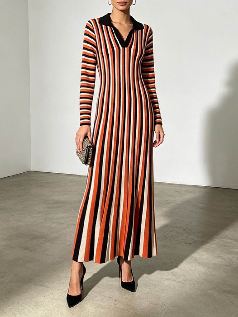 Maram Long Sleeve Knit Maxi Dress - OWNCI Maram Long Sleeve Knit Maxi Dress - OWNCI