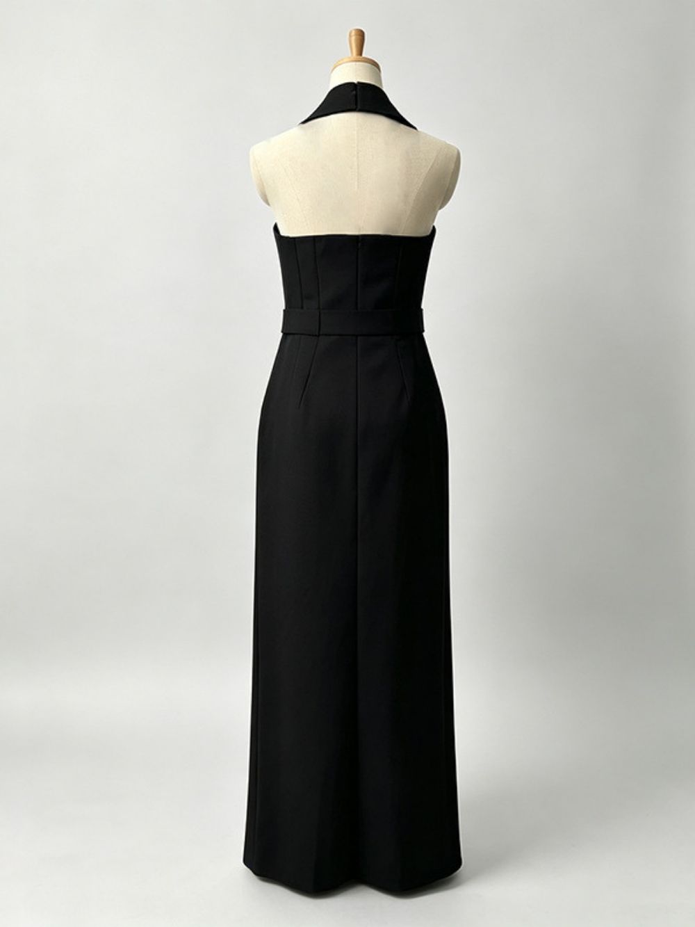 Maritza Black Halter Maxi Dress - OWNCI