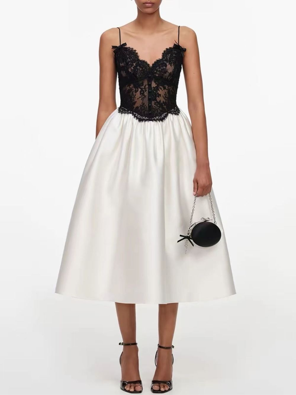 1d8f3c2c3e474f9094cefdc1cede7374 Marina Spaghetti Lace A-Line Midi Dress