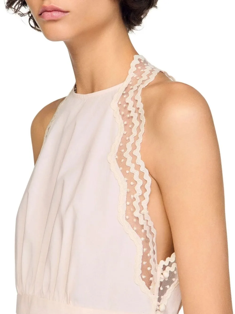 Cotton Crop Top with Lace Trim - OWNCI Cotton Crop Top with Lace Trim - OWNCI
