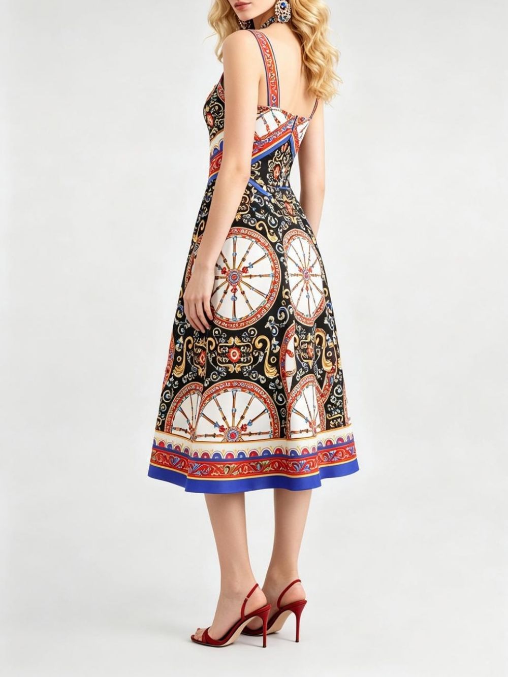 1f32ba48b7e5e3a8c759ca761b0e6fd9 Manami Strappy Printed Midi Dress
