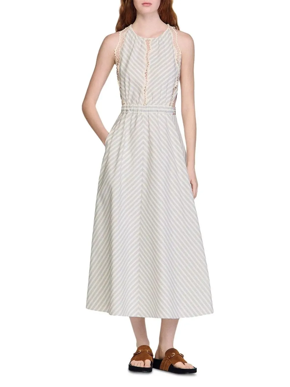 Striped Cotton Maxi Dress - OWNCI Striped Cotton Maxi Dress - OWNCI