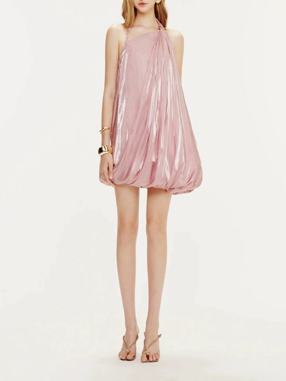 Marcena Pink Halter Mini Dress - OWNCI Marcena Pink Halter Mini Dress - OWNCI