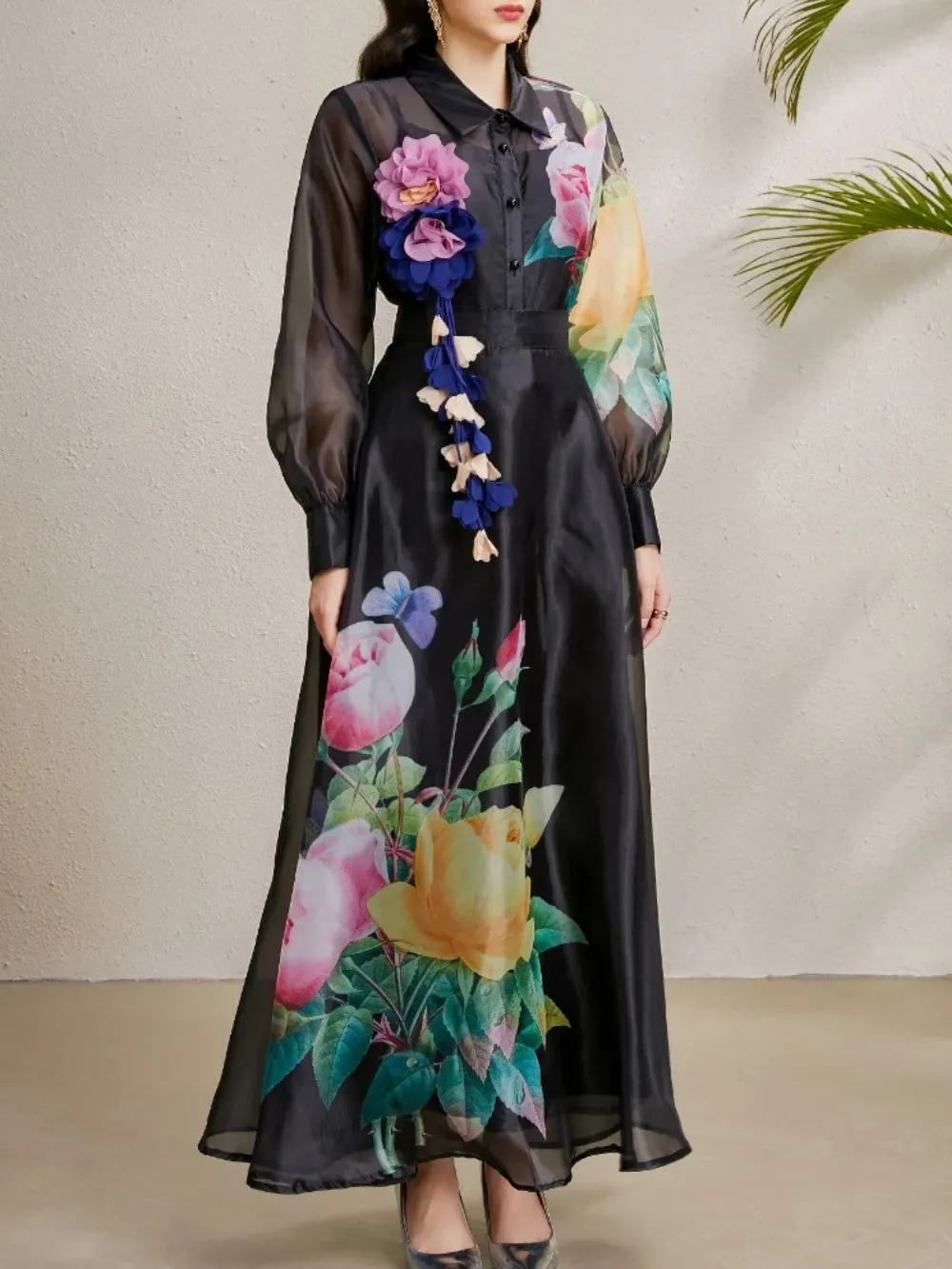 Maru Black Floral Top & Maxi Skirt Set - OWNCI Maru Black Floral Top & Maxi Skirt Set - OWNCI