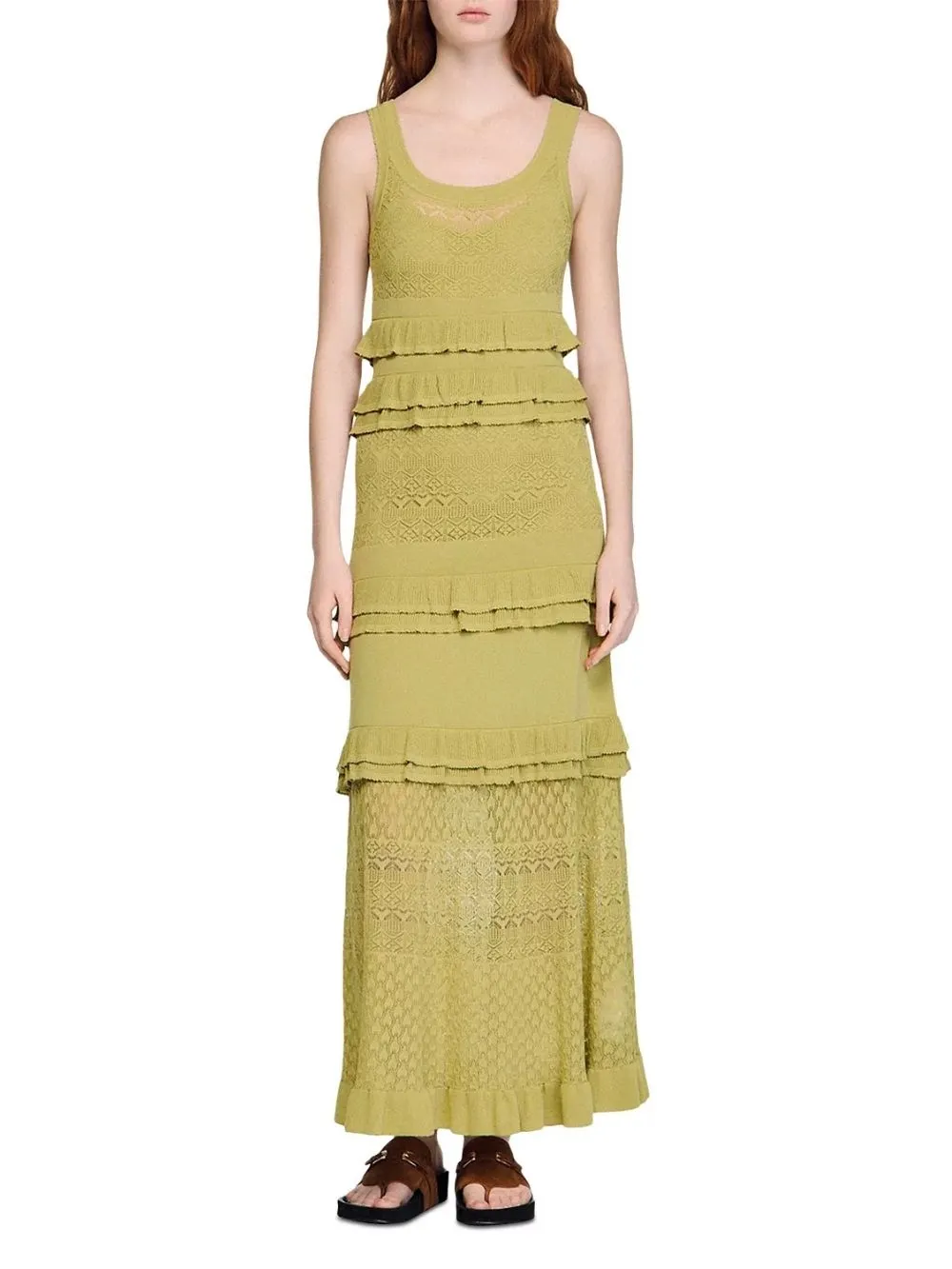 Ruffled Knit Maxi Dress - OWNCI Ruffled Knit Maxi Dress - OWNCI