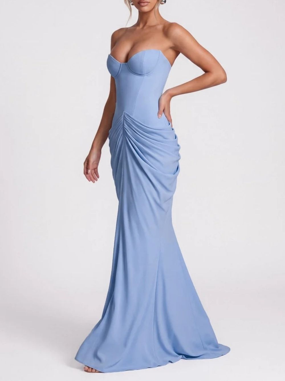 Wensor Strapless Ruched Maxi Dress - OWNCI Wensor Strapless Ruched Maxi Dress - OWNCI