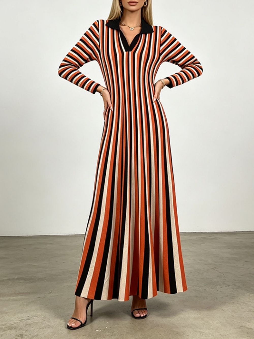 Maram Long Sleeve Knit Maxi Dress - OWNCI Maram Long Sleeve Knit Maxi Dress - OWNCI
