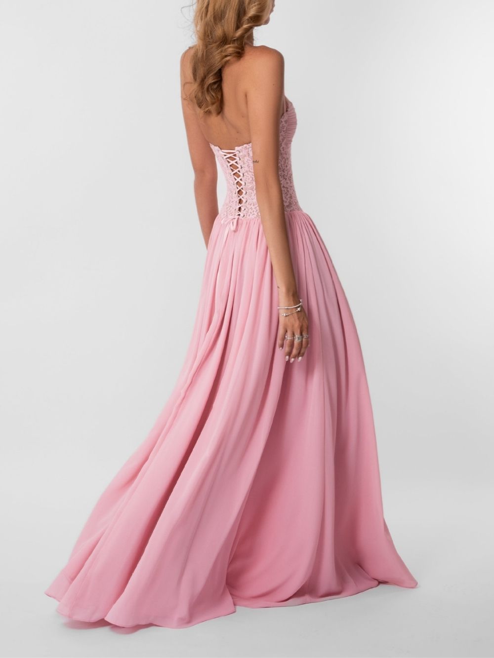 Masaaki Pink Halter Lace Maxi Dress - OWNCI Masaaki Pink Halter Lace Maxi Dress - OWNCI