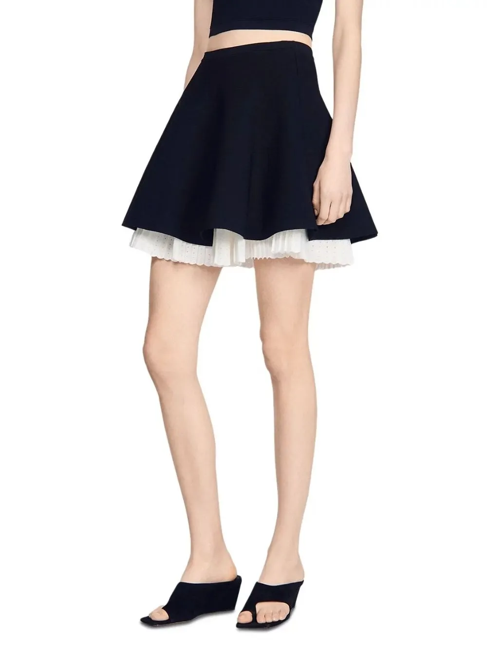 Two Tone Knit Skater Skirt - OWNCI Two Tone Knit Skater Skirt - OWNCI