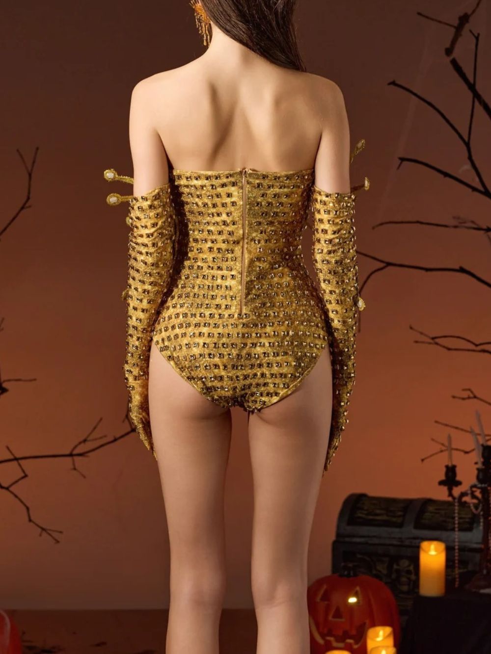 Ghita Rhinestone Eye Bodysuit - OWNCI