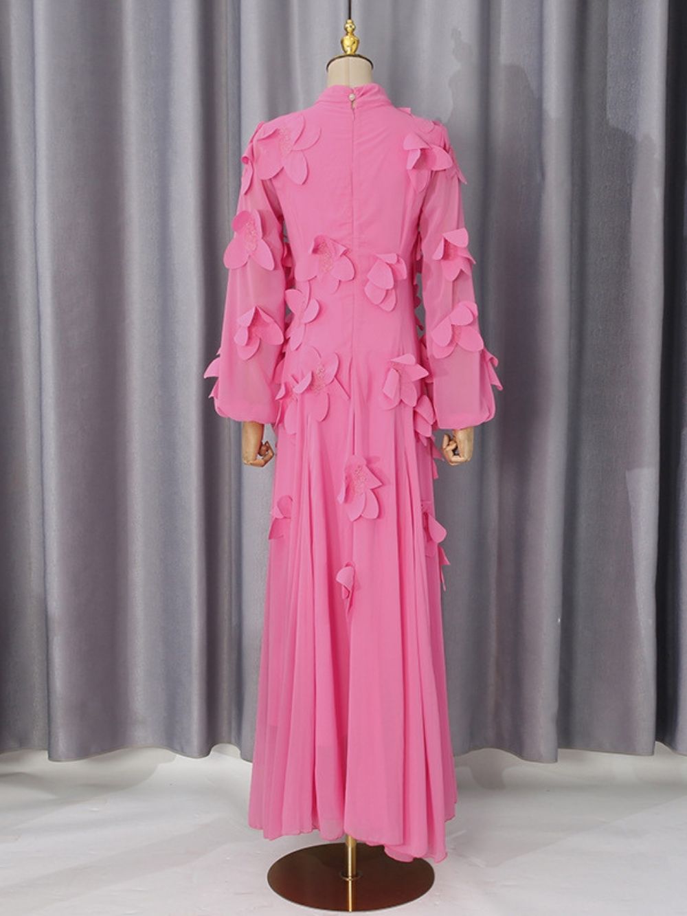 Mariyah Flower Embellished Long Sleeve Maxi Dress - OWNCI Mariyah Flower Embellished Long Sleeve Maxi Dress - OWNCI