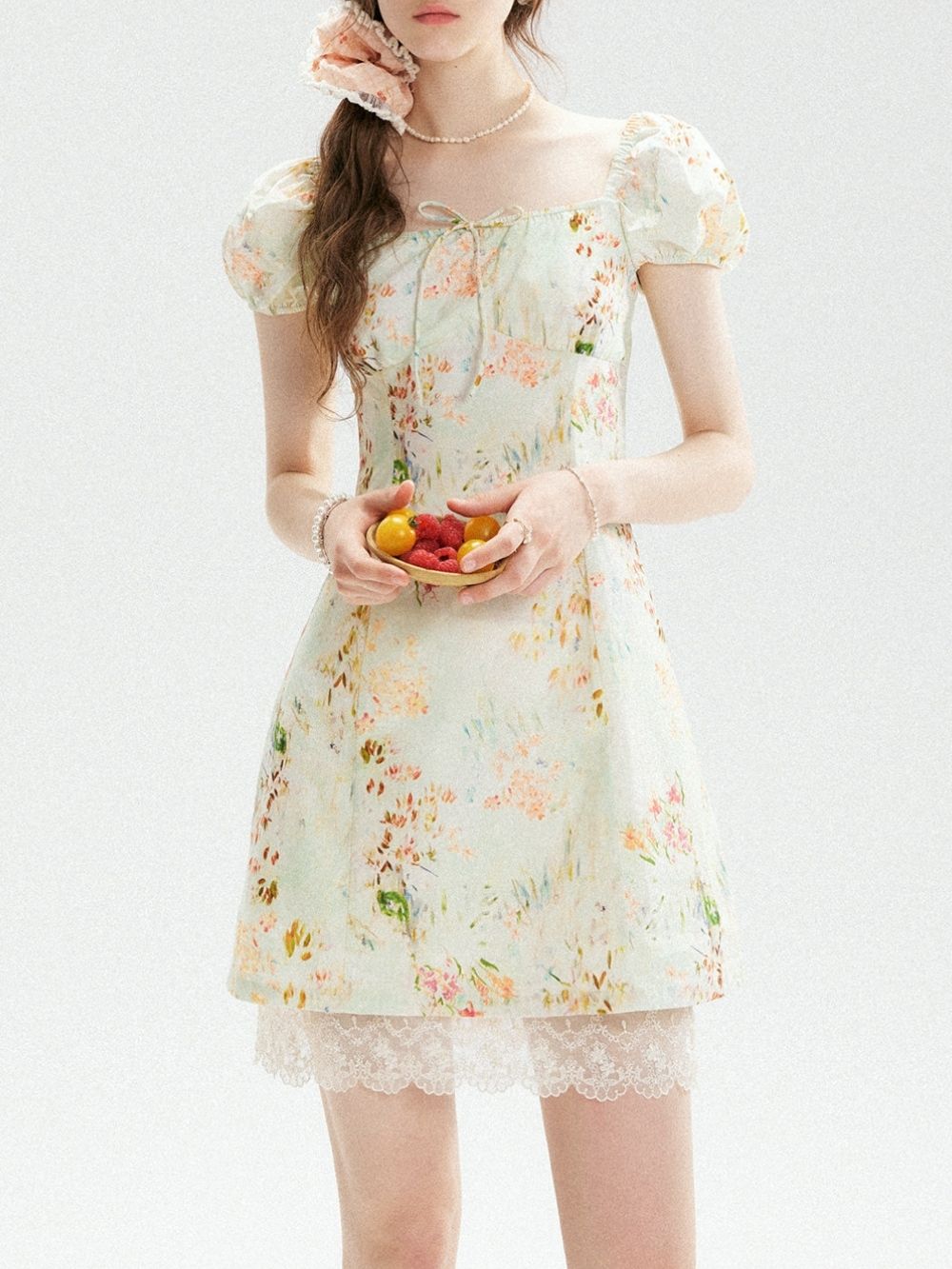 Marta Green Printed Mini Dress - OWNCI