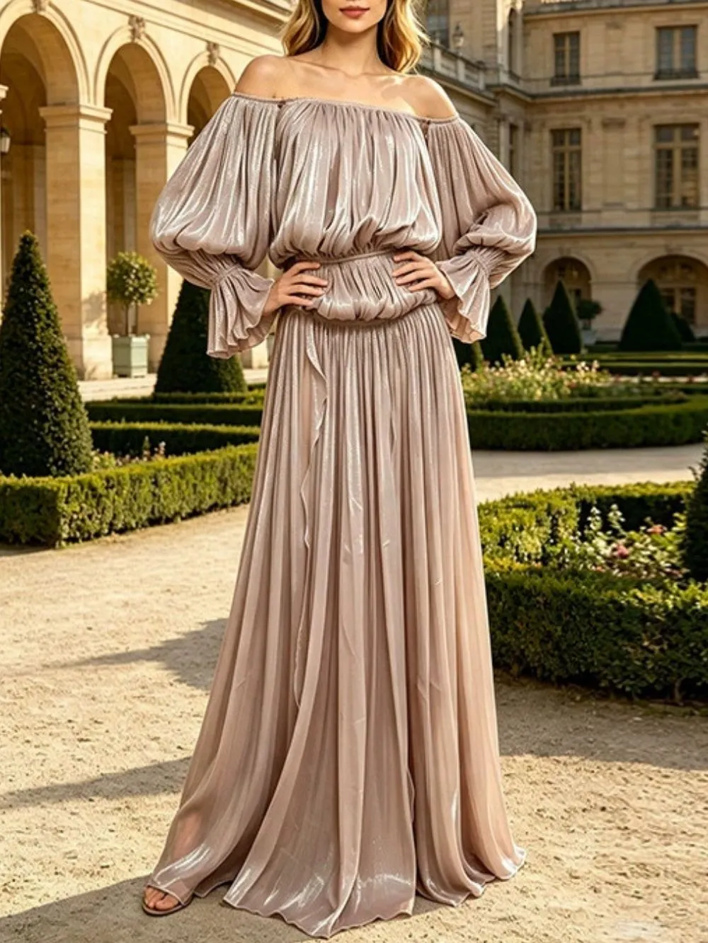 Salyxen Off Shoulder Split Maxi Dress - OWNCI Salyxen Off Shoulder Split Maxi Dress - OWNCI