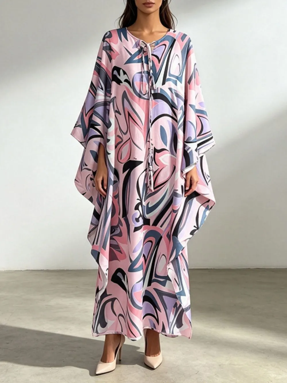 2faa9bc966de0092d3e0944061dc60ed Malvina Printed Long Sleeve Maxi Dress