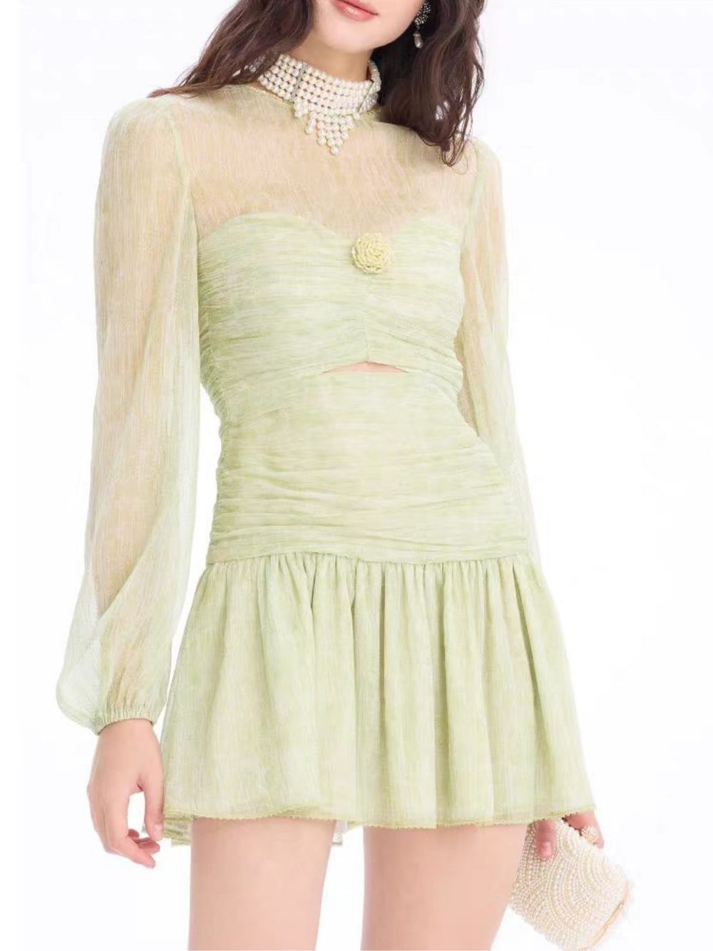 Marie Green Long Sleeve Mini Dress - OWNCI Marie Green Long Sleeve Mini Dress - OWNCI