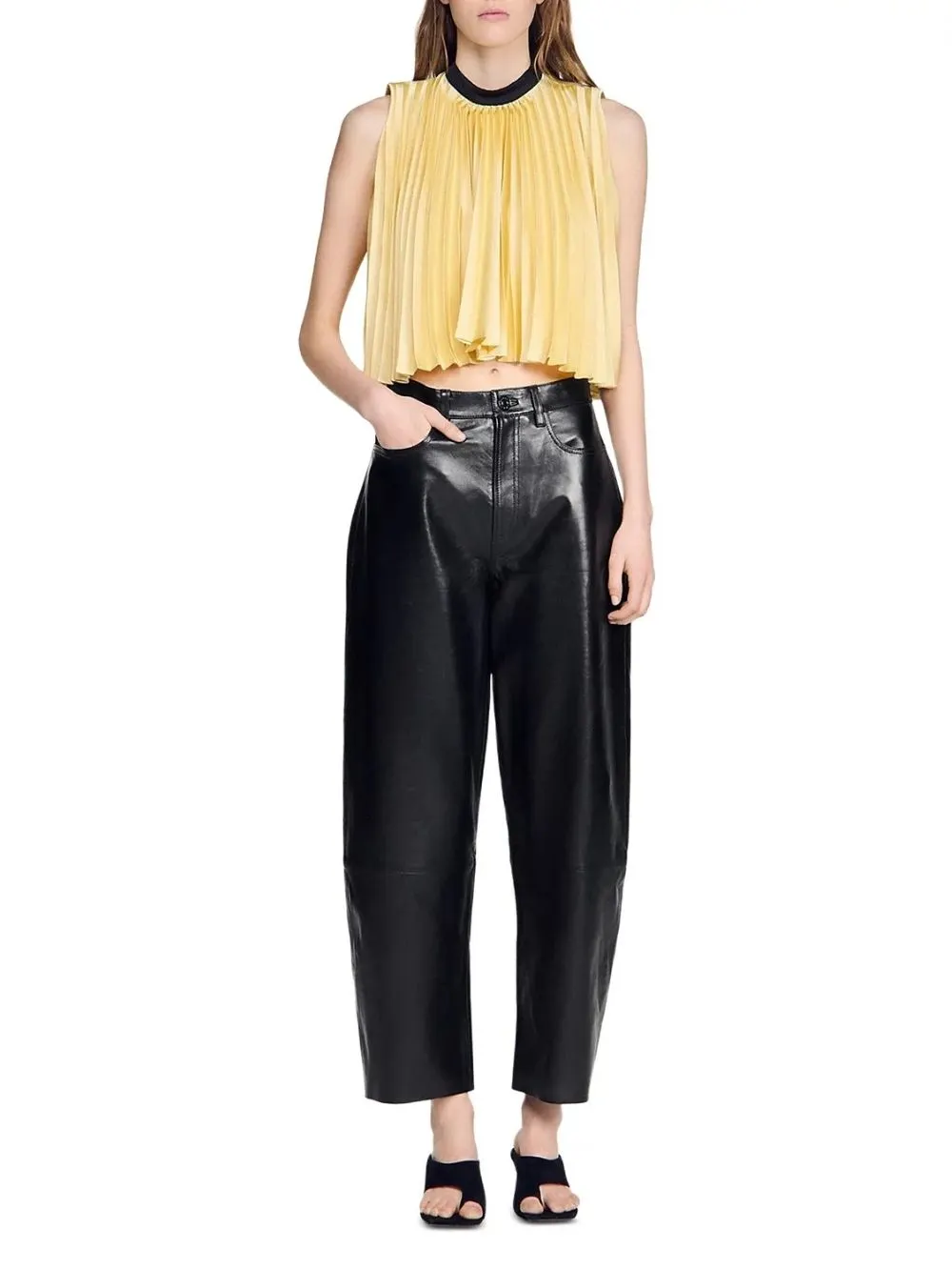 Pleated Tie Back Top - OWNCI Pleated Tie Back Top - OWNCI