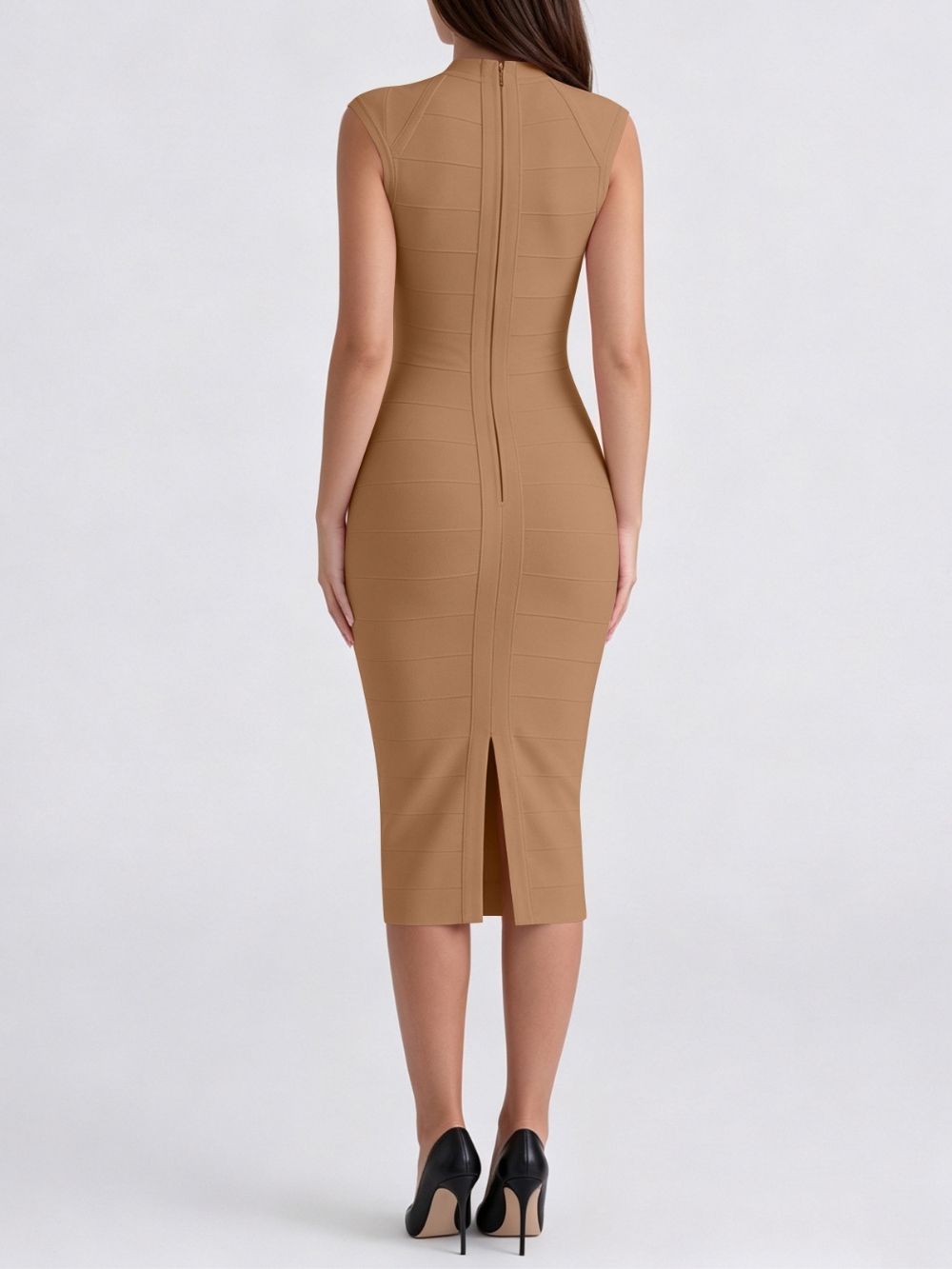 Marixa V-Neck Bandage Midi Dress - OWNCI