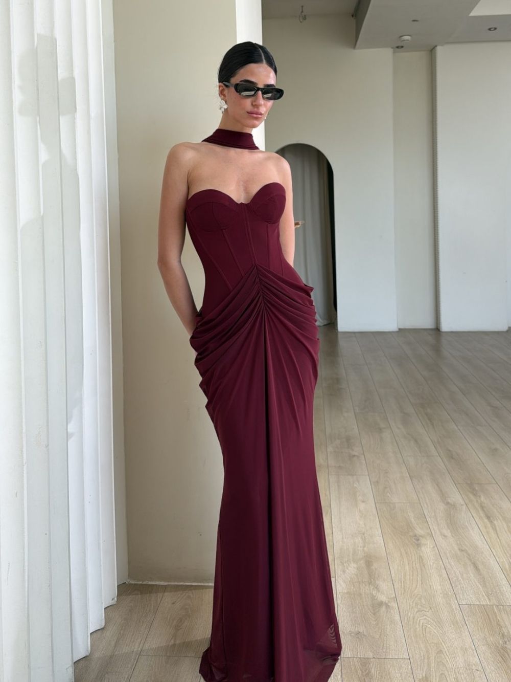 Masami Strapless Ruched Maxi Dress - OWNCI Masami Strapless Ruched Maxi Dress - OWNCI