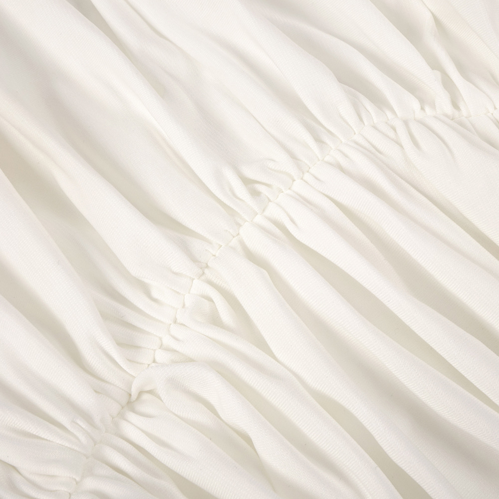 Marlowe White Off-Shoulder Ruched Mini Dress - OWNCI Marlowe White Off-Shoulder Ruched Mini Dress - OWNCI