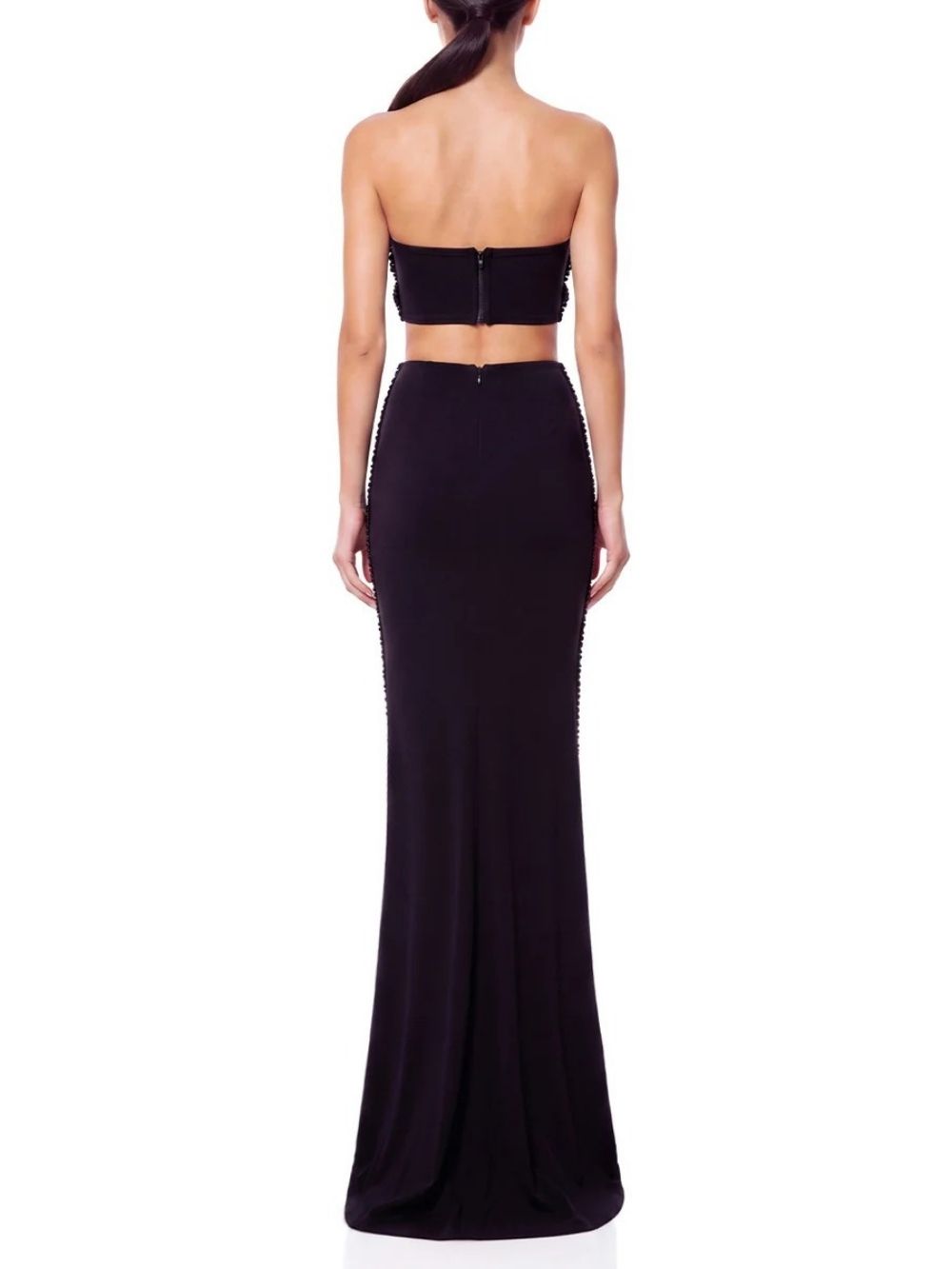 Anqorin Strapless Fringe Bandage Skirt Set - OWNCI