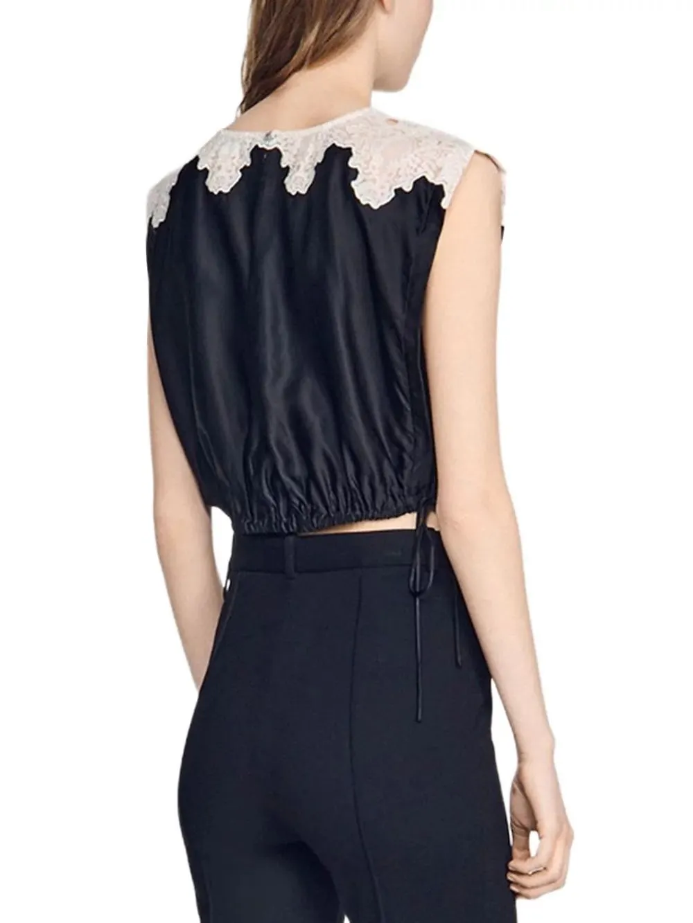 Contrast Lace Crop Top - OWNCI