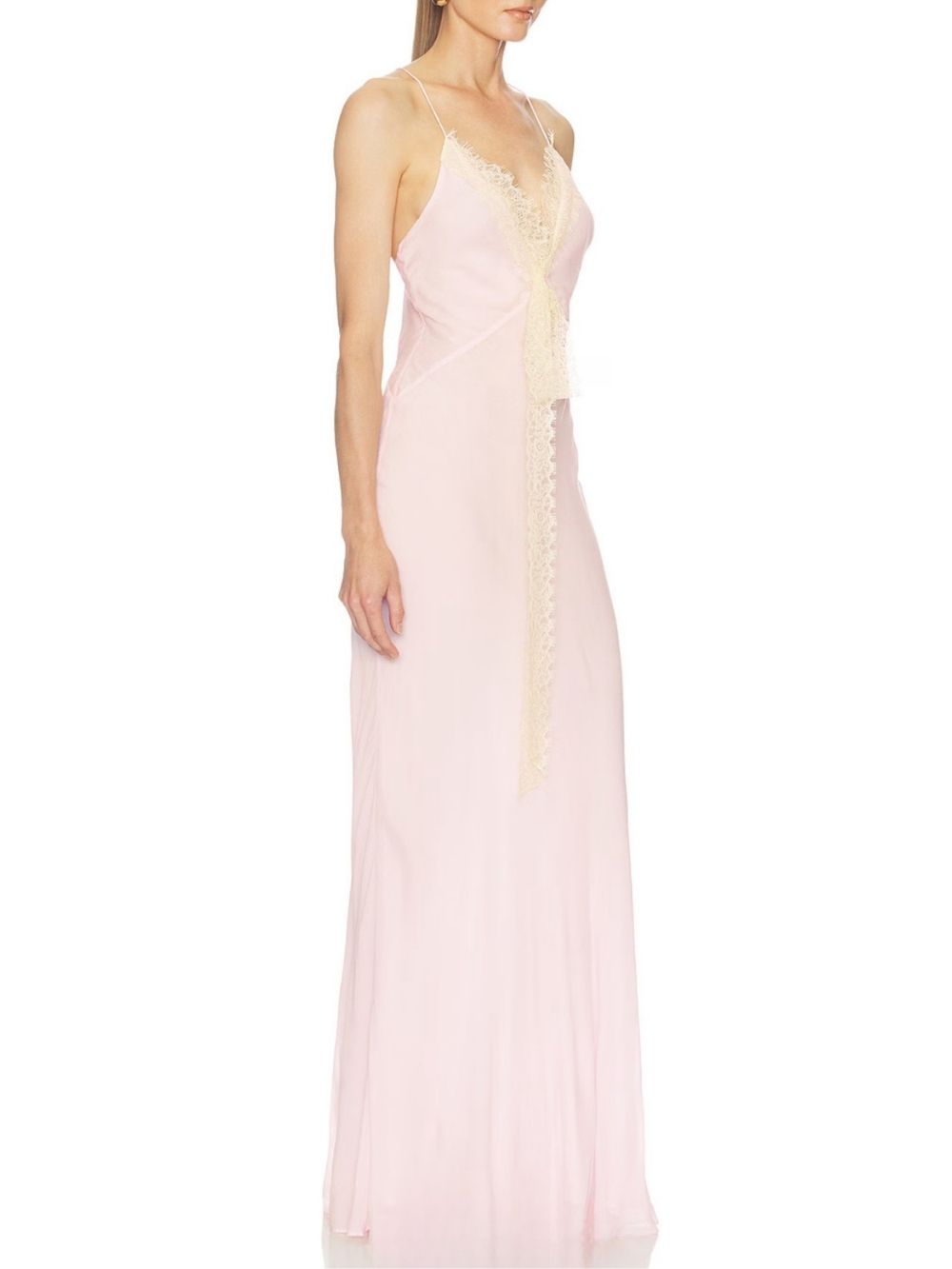 Manda Pink Spaghetti Lace Maxi Dress - OWNCI Manda Pink Spaghetti Lace Maxi Dress - OWNCI
