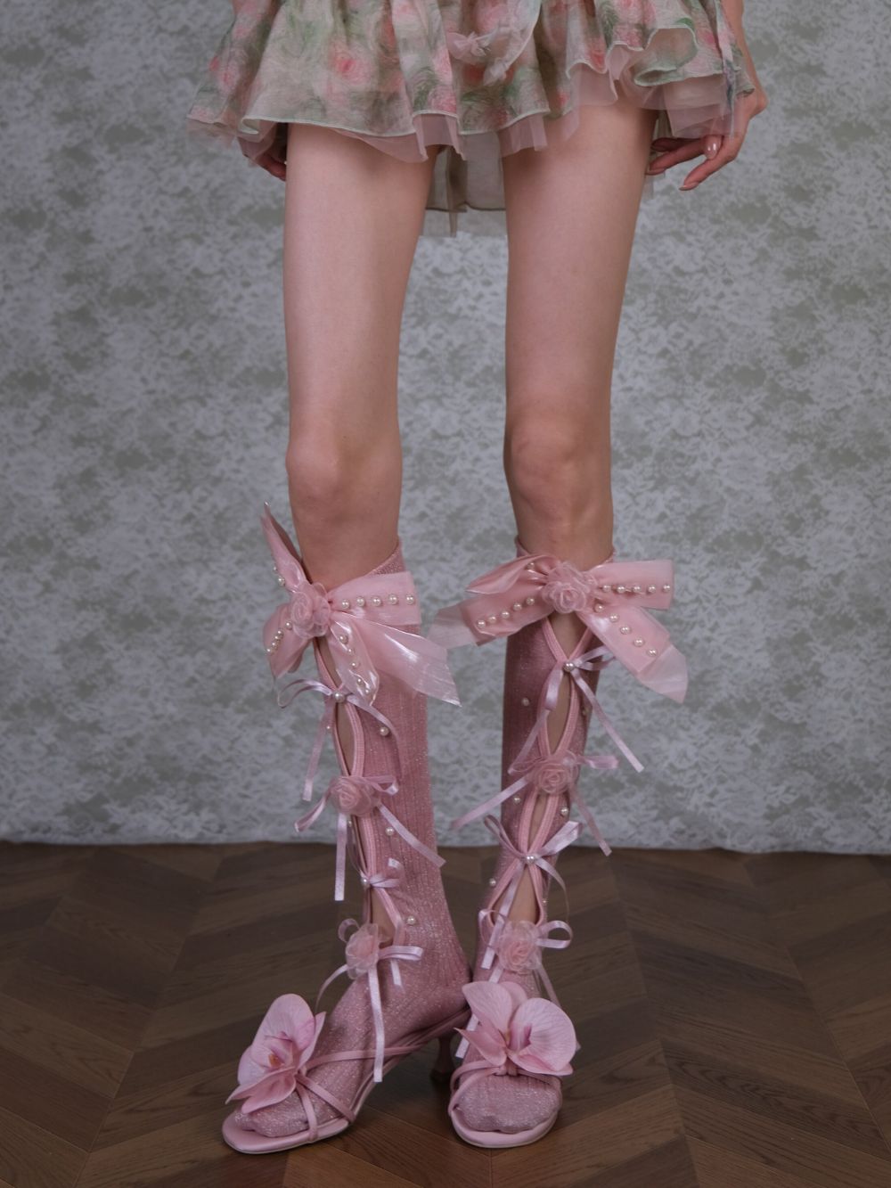 Marly Pink Bow Socks - OWNCI Marly Pink Bow Socks - OWNCI