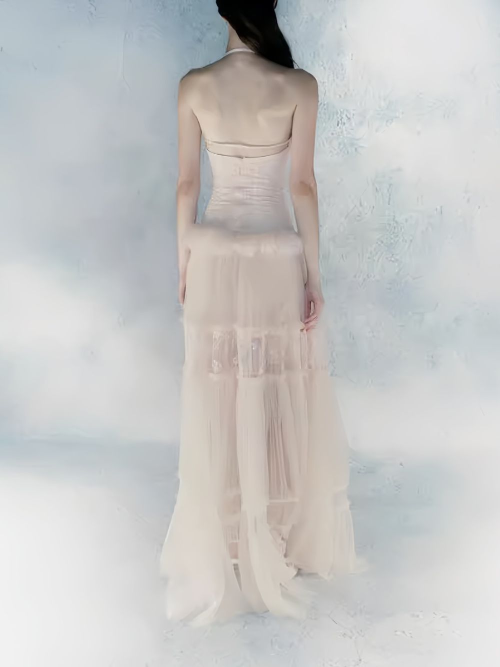 Marija White Spaghetti Mesh Maxi Dress - OWNCI Marija White Spaghetti Mesh Maxi Dress - OWNCI