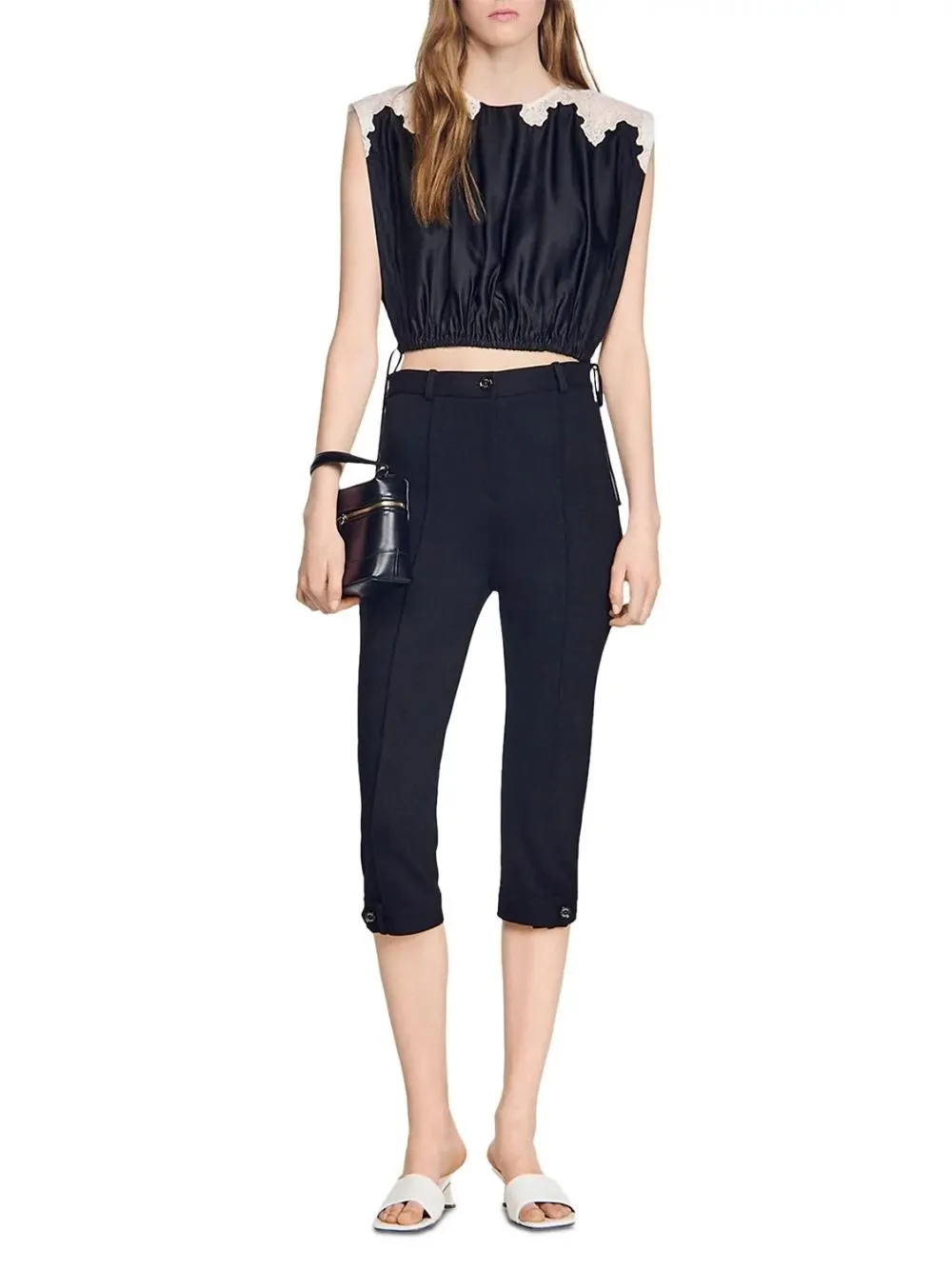 Contrast Lace Crop Top - OWNCI