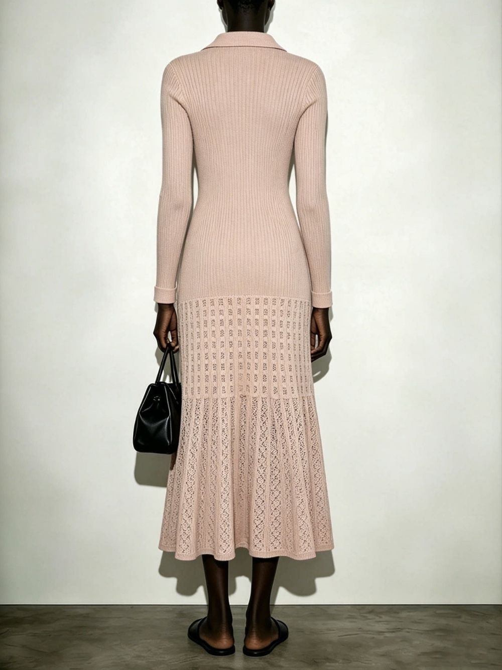 Marily Long Sleeve Knit Midi Dress - OWNCI