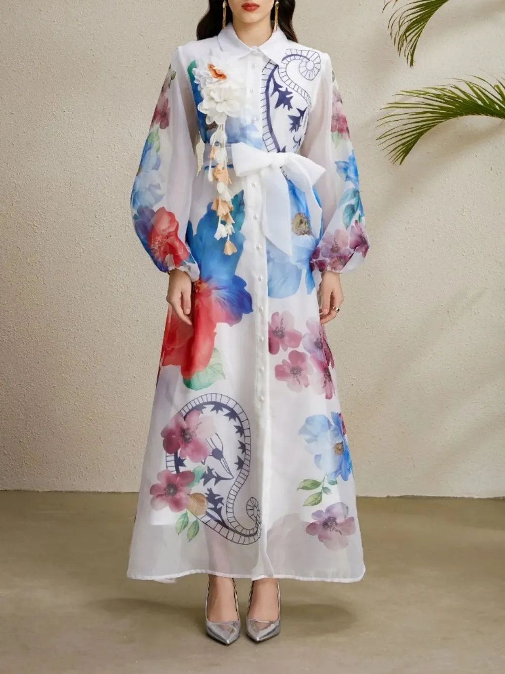 Maru White Printed Maxi Dress - OWNCI Maru White Printed Maxi Dress - OWNCI
