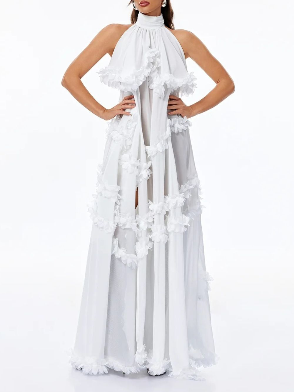Wavelle High Neck Split Maxi Dress - OWNCI Wavelle High Neck Split Maxi Dress - OWNCI
