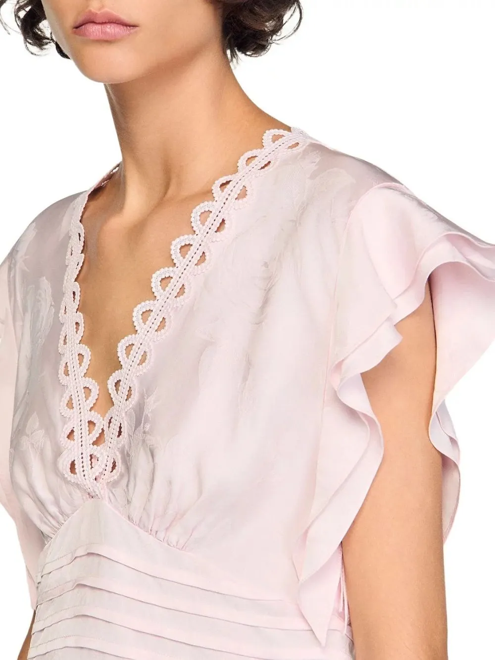 Floral Jacquard Crop Top - OWNCI Floral Jacquard Crop Top - OWNCI