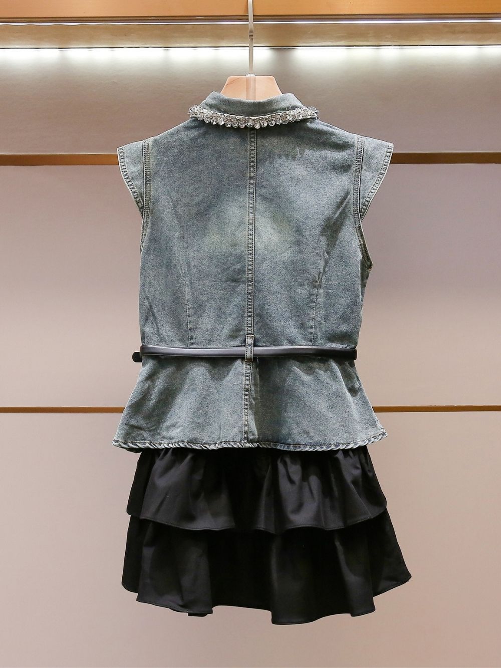 Marije Denim Vest & Skirt Set - OWNCI Marije Denim Vest & Skirt Set - OWNCI